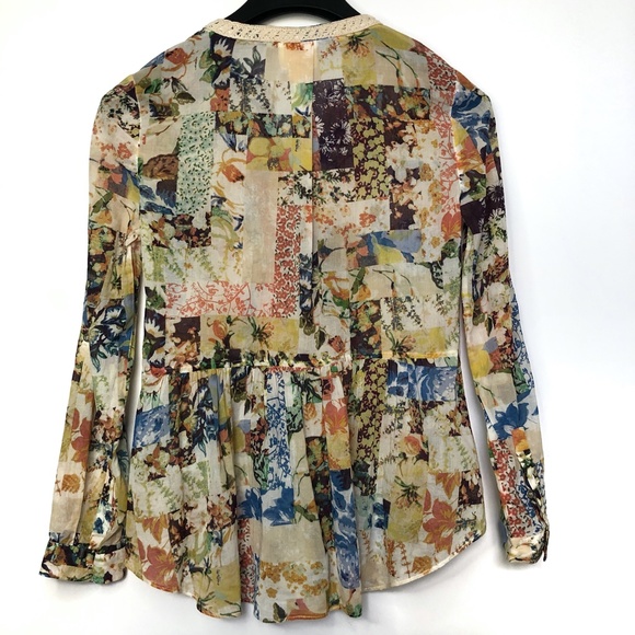 Anthropologie Maeve Floral Abella Pintuck SZ 0 - Picture 13 of 15